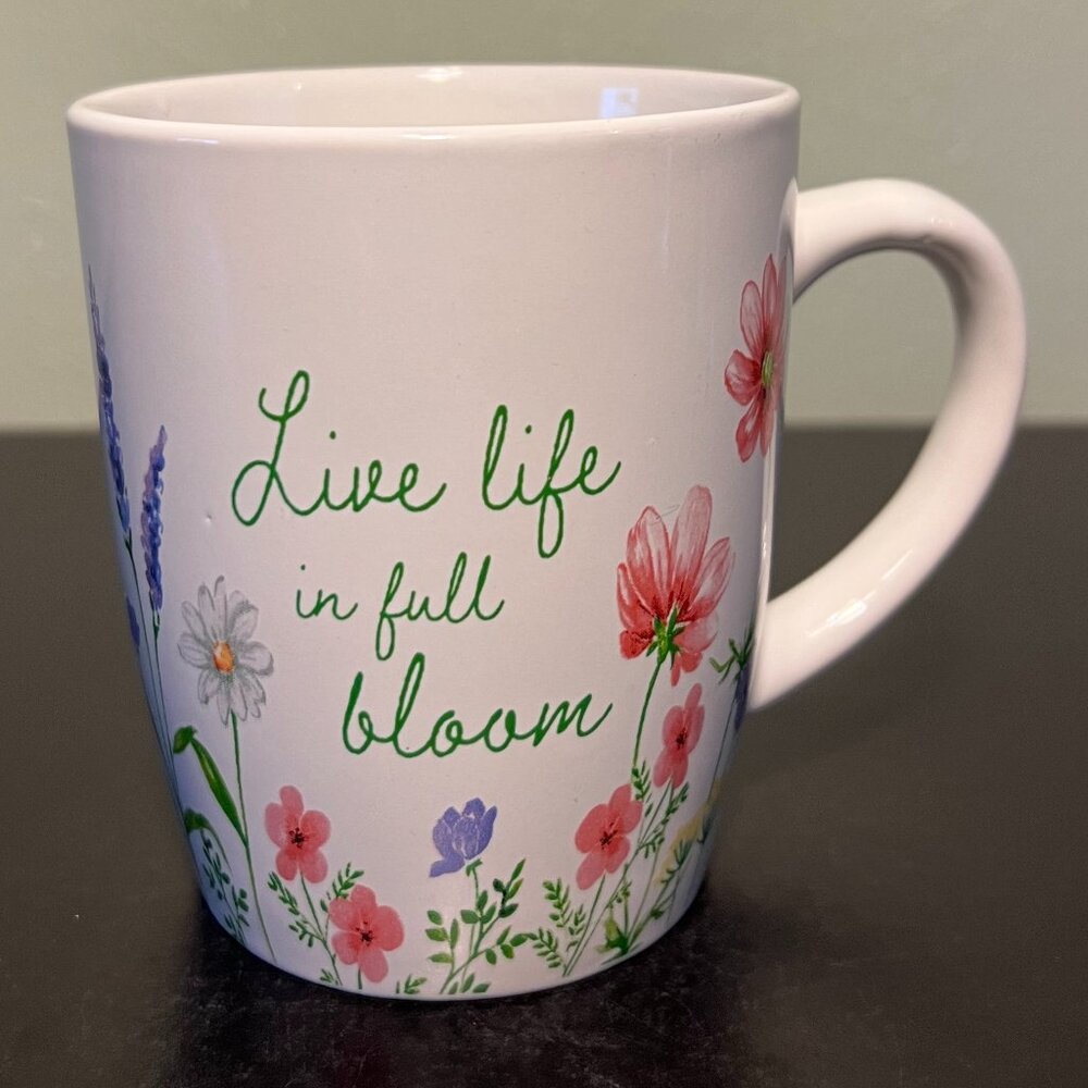 Royal Norfolk LIVE LIFE IN FULL BLOOM Floral Stoneware Coffee Cup Mug Wildflower